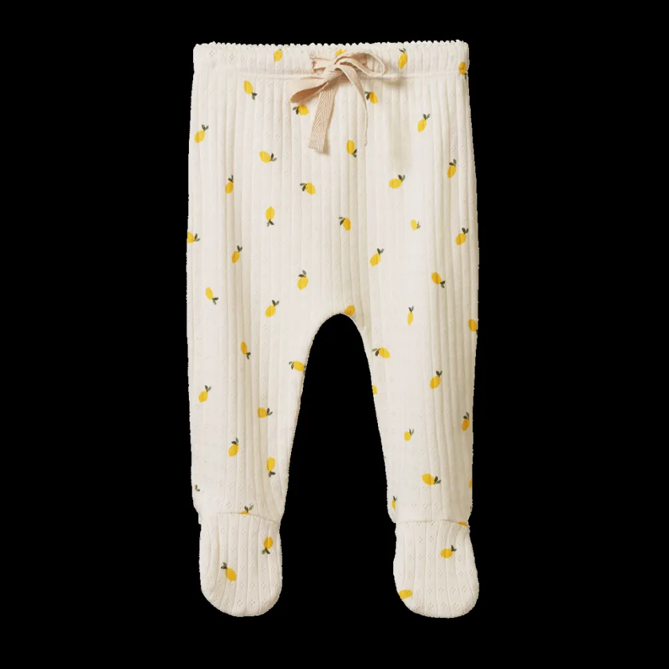 Pointelle Footed Rompers - Lemon Print