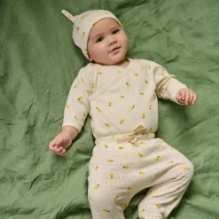 Pointelle Footed Rompers - Lemon Print