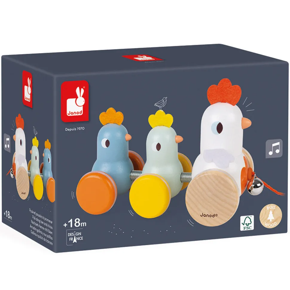 Pull Along Hen Family