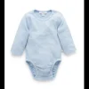Ribbed Bodysuit Long Sleeve - Pale Blue Melange