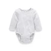 Ribbed Bodysuit Long Sleeve - Pale Grey Melange