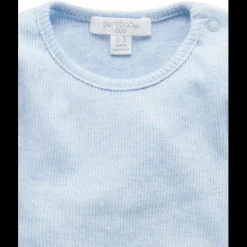 Ribbed Bodysuit Long Sleeve - Pale Blue Melange