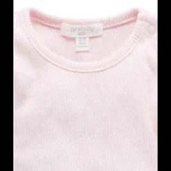 Ribbed Bodysuit Long Sleeve - Pale Pink Melange