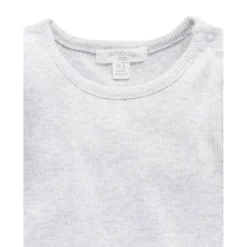 Ribbed Bodysuit Long Sleeve - Pale Grey Melange