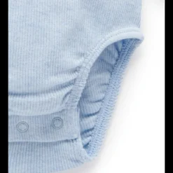 Ribbed Bodysuit Long Sleeve - Pale Blue Melange