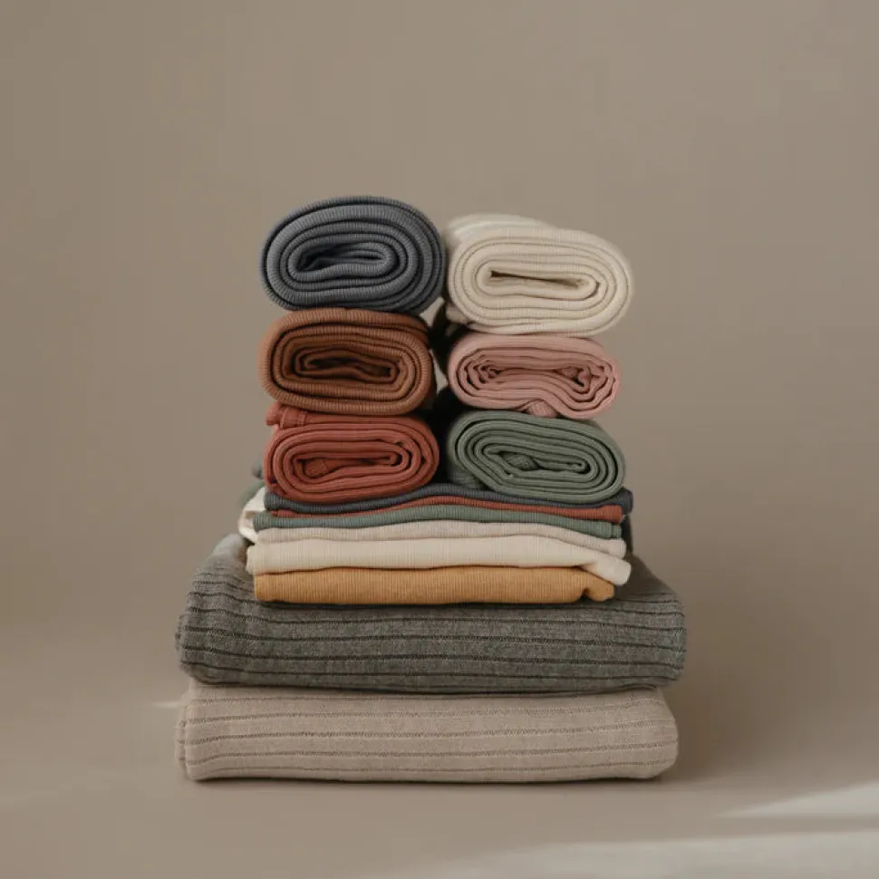 Ribbed Knitted Baby Blanket - Dark Gray Melange