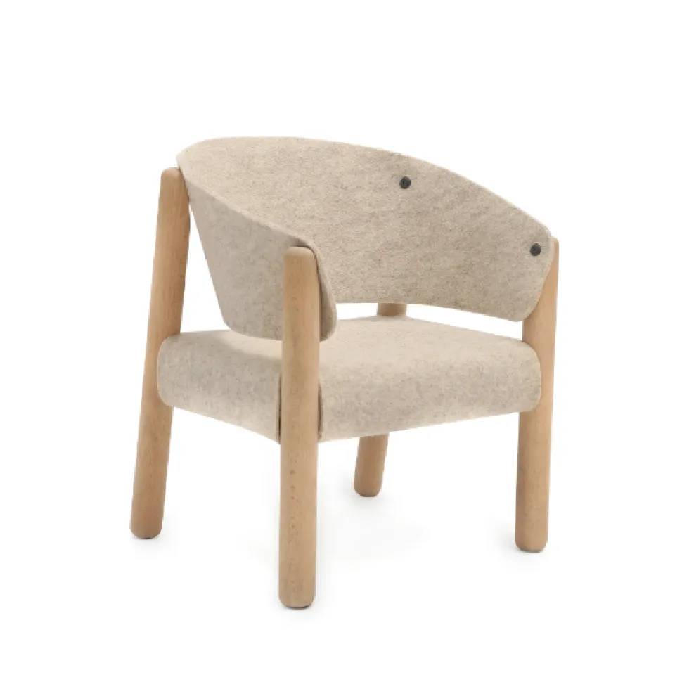 Saba Children's Chair in Beige Felt