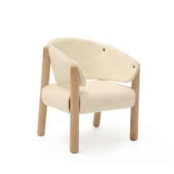 Saba Children's Chair in White Fur