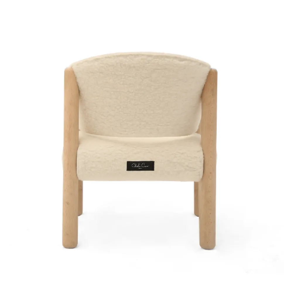 Saba Children's Chair in White Fur