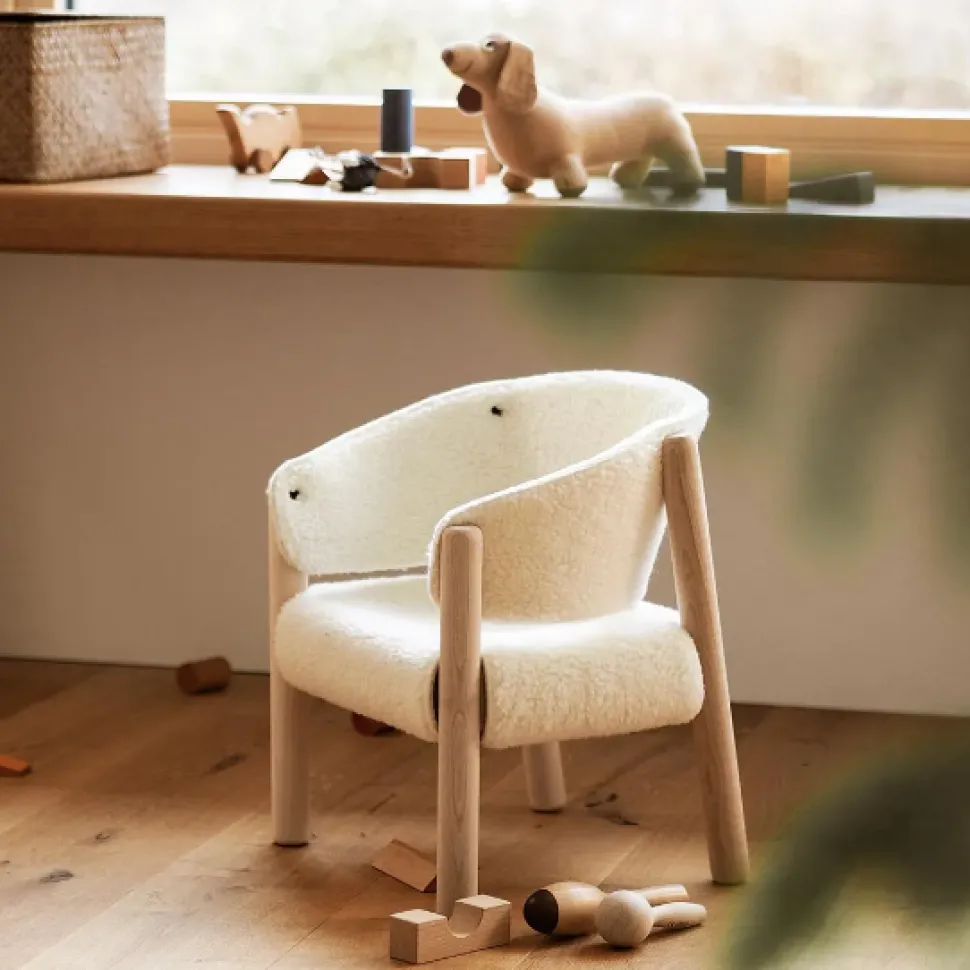 Saba Children's Chair in White Fur