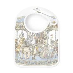 Satin Bib – Carousel Blue