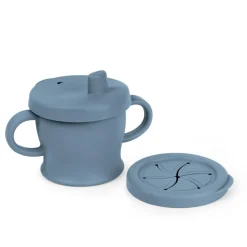Silicone Sip-N-Snack Cup VARIOUS COLOURS