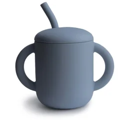 Silicone Training Cup + Straw VARIOUS COLOURS