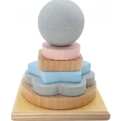 Stacking Tower Natural Blue & Pink