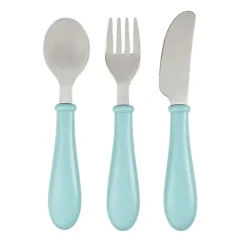 Stainless Steel Training Cutlery 3 Piece Set - Light Blue