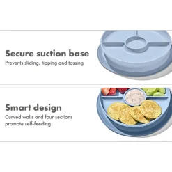 Stick & Stay Suction Divided Plate VARIOUS COLOURS