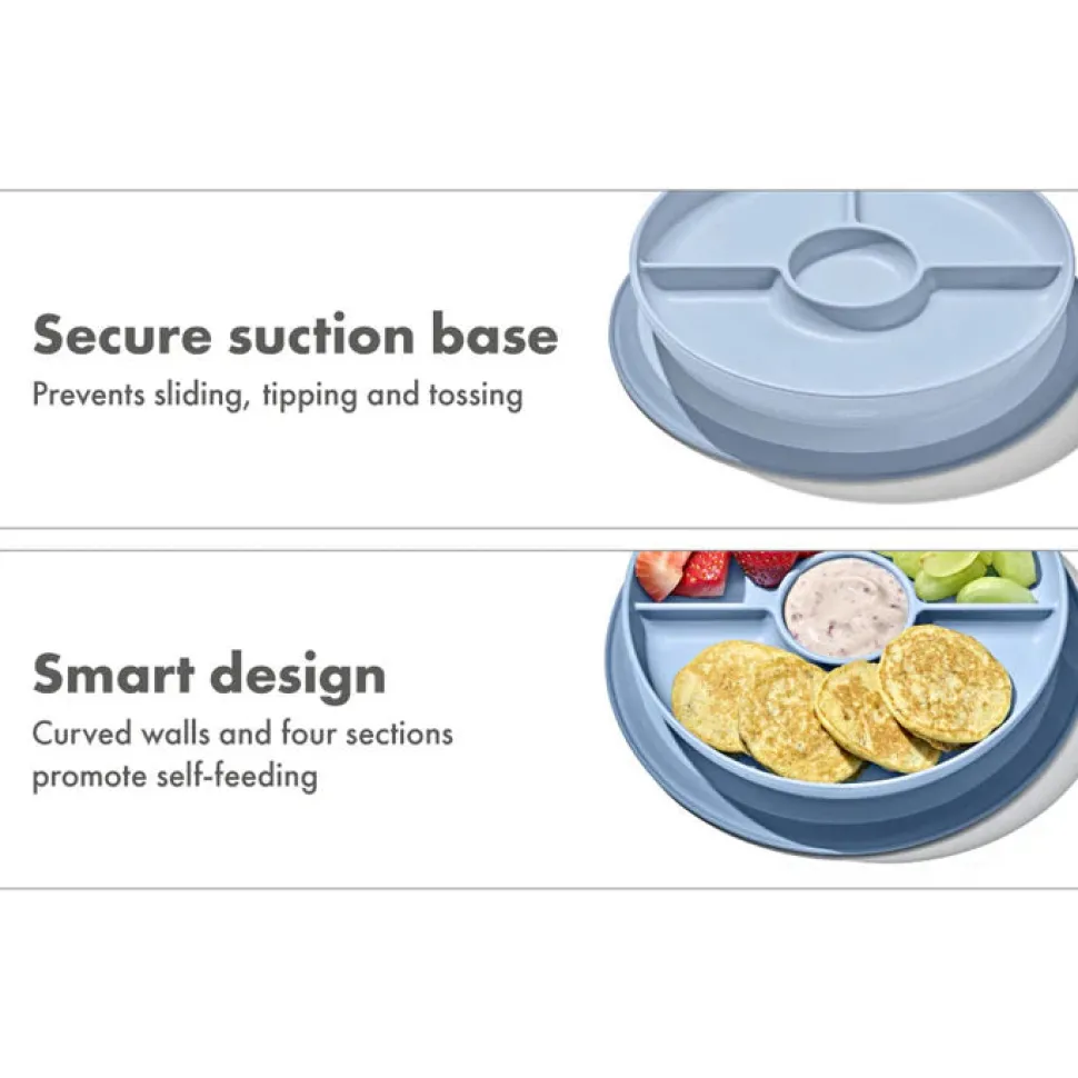 Stick & Stay Suction Divided Plate VARIOUS COLOURS