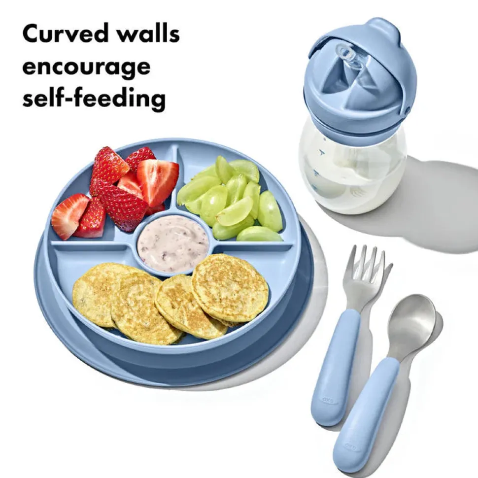 Stick & Stay Suction Divided Plate VARIOUS COLOURS
