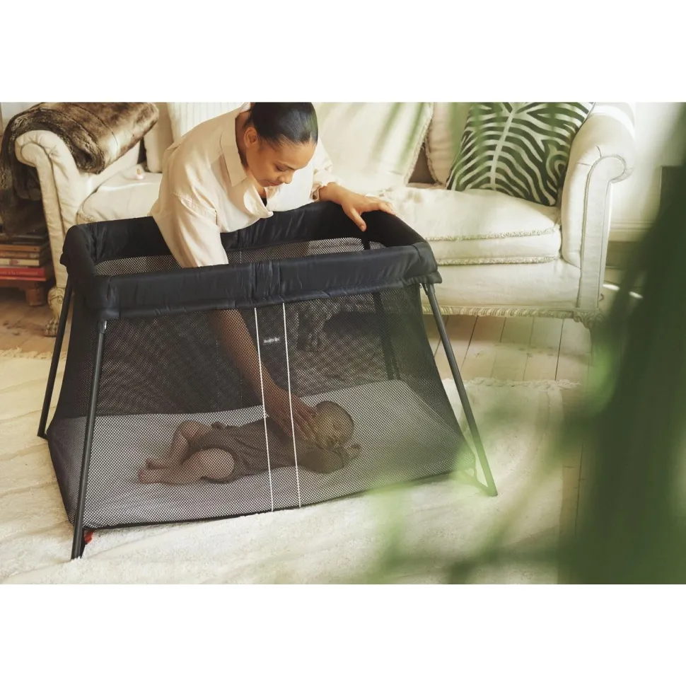 Travel Cot Light - Black Mesh