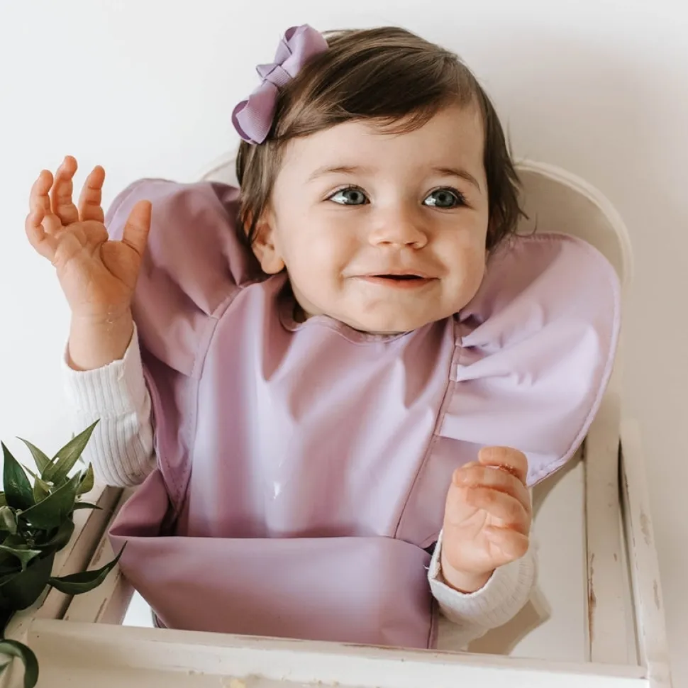 Waterproof Frill Snuggle Bib - Lavender