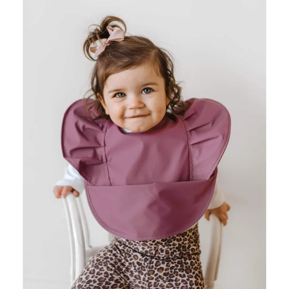 Waterproof Frill Snuggle Bib - Mauve