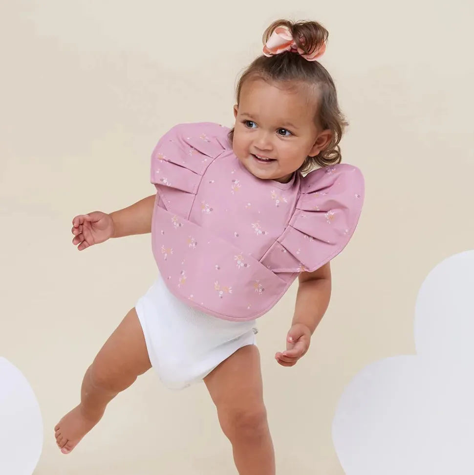 Waterproof Frill Snuggle Bib - Daisy