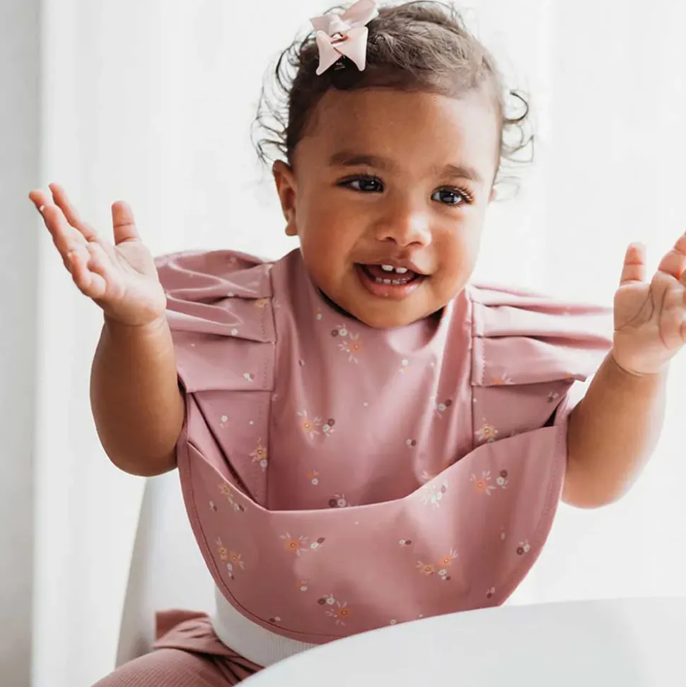 Waterproof Frill Snuggle Bib - Daisy