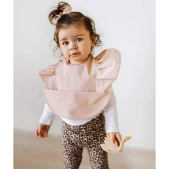 Waterproof Frill Snuggle Bib - Nude