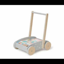 Wooden Baby Push Cart & Walker with Blocks