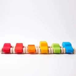 Wooden Cars Set of 6 VARIOUS COLOURS