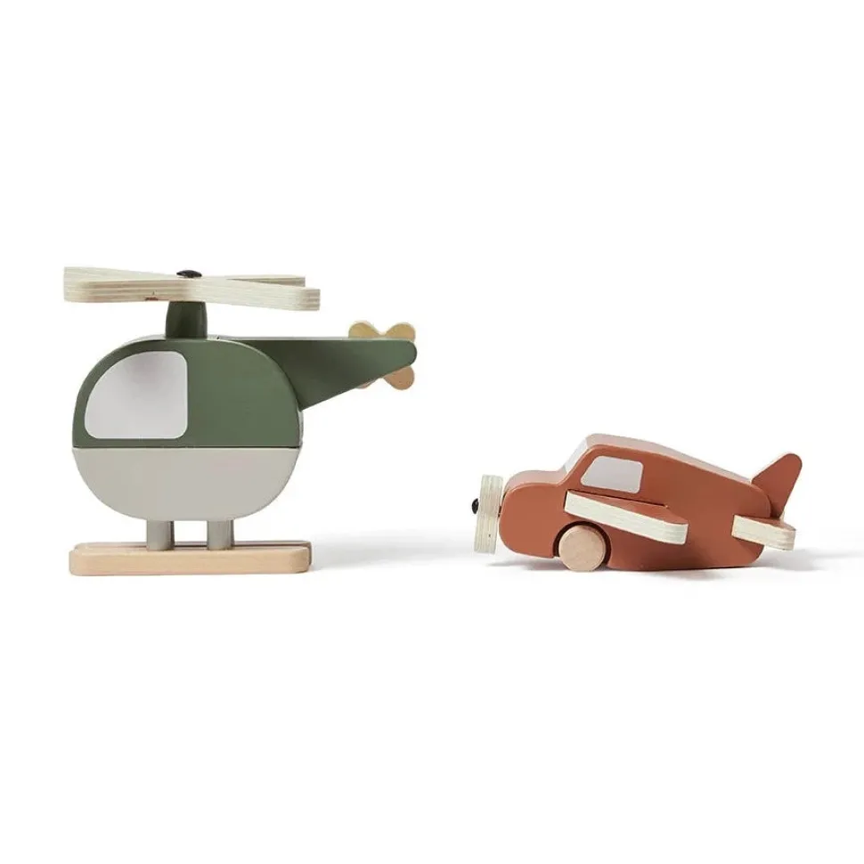 Wooden Helicopter and Plane