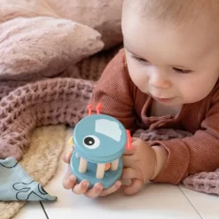 Wooden Rattle - Birdee Blue