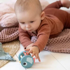 Wooden Rattle - Birdee Blue