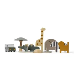 Wooden Safari Animals and Jeep