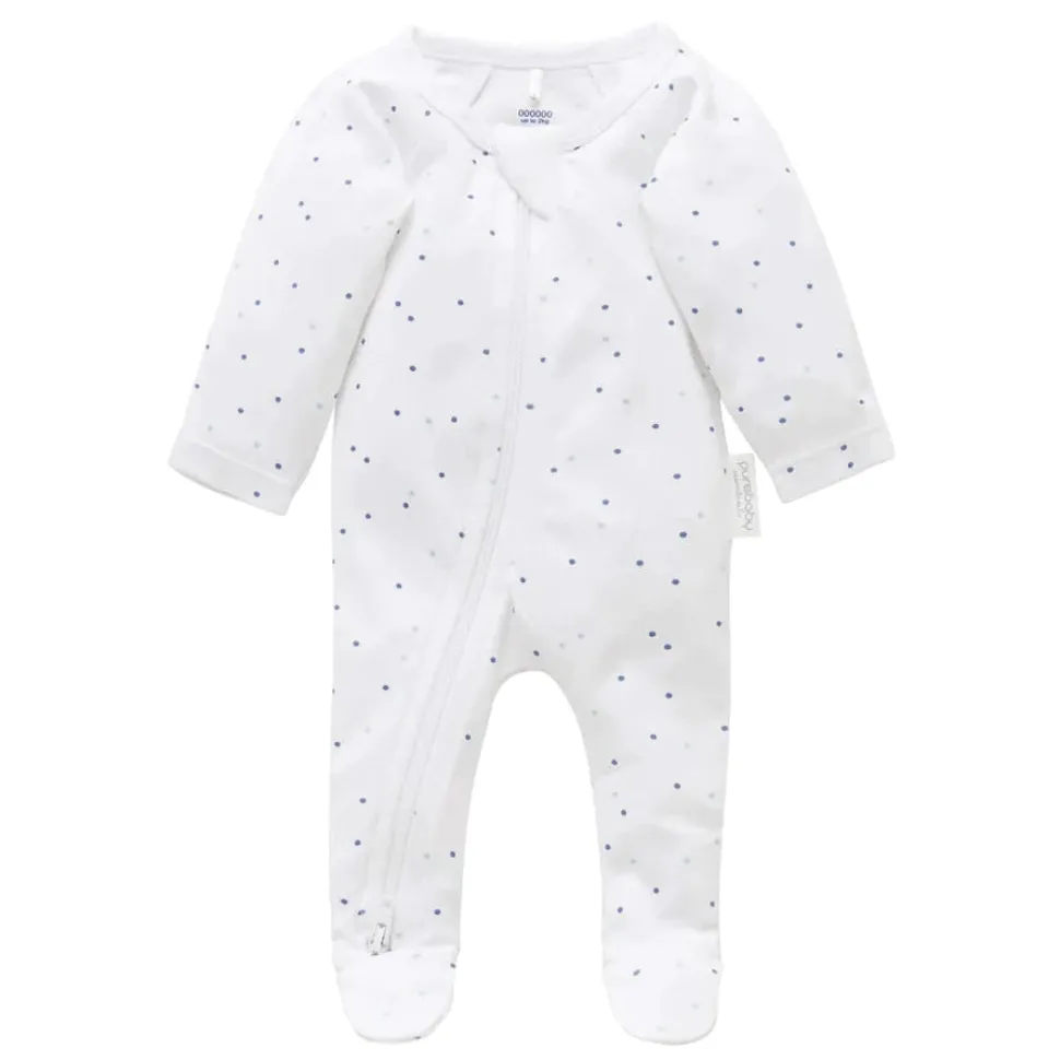 Zip Growsuit - Pale Blue Spot