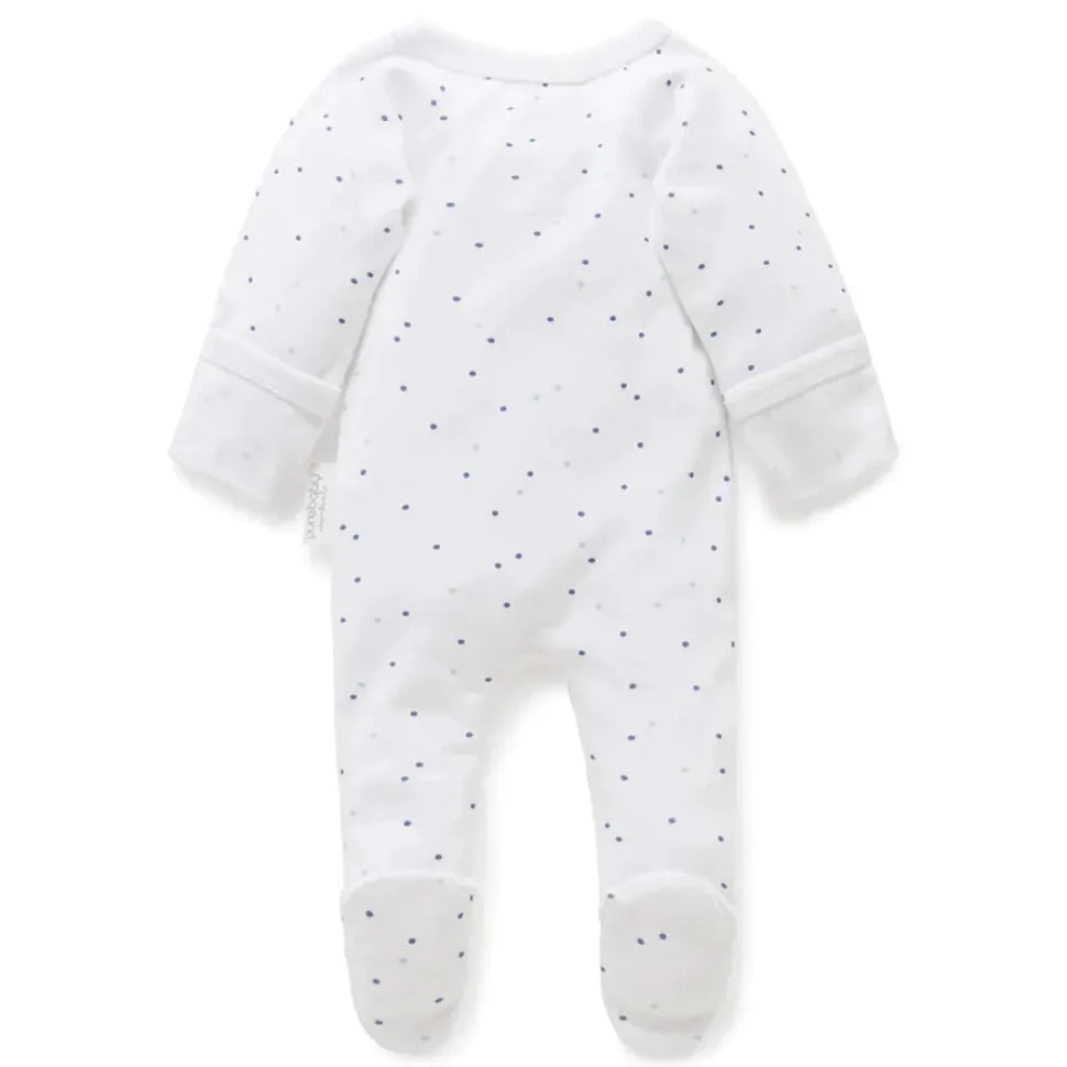 Zip Growsuit - Pale Blue Spot