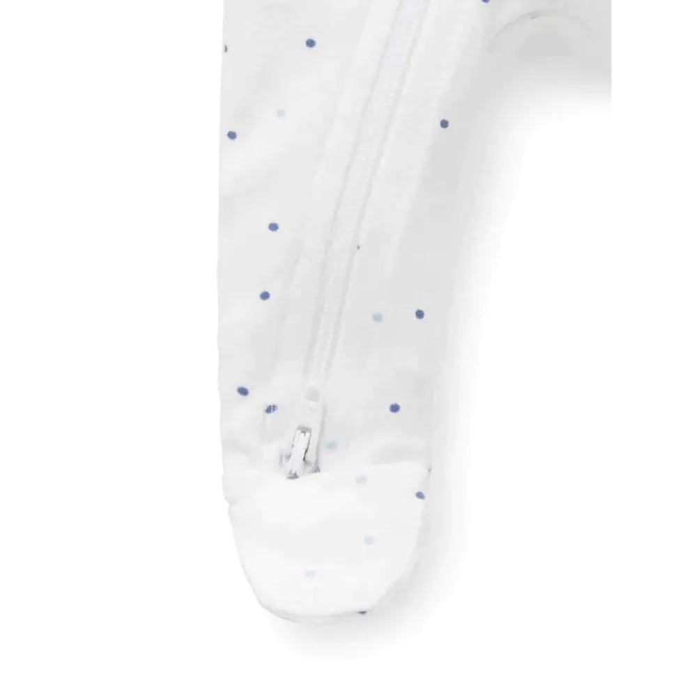 Zip Growsuit - Pale Blue Spot