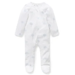 Zip Growsuit - Pale Blue Tree