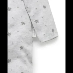 Zip Growsuit - Pale Grey Leaf
