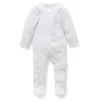 Zip Growsuit - Pale Grey Melange Stripe