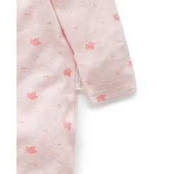 Zip Growsuit - Pale Pink Leaf