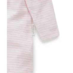 Zip Growsuit - Pale Pink Melange Stripe