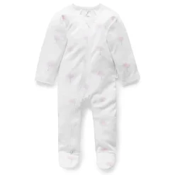 Zip Growsuit - Pale Pink Tree