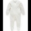 Zip Growsuit - Wheat Melange Stripe