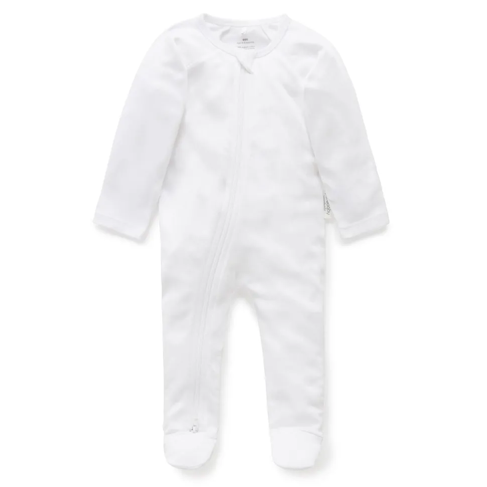 Zip Growsuit - White